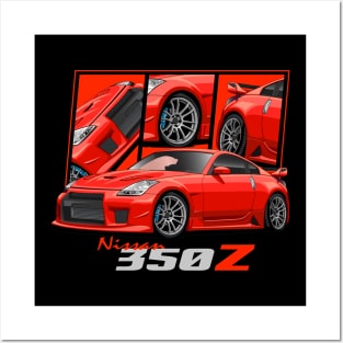 Nissan 350Z Red, JDM Car Posters and Art